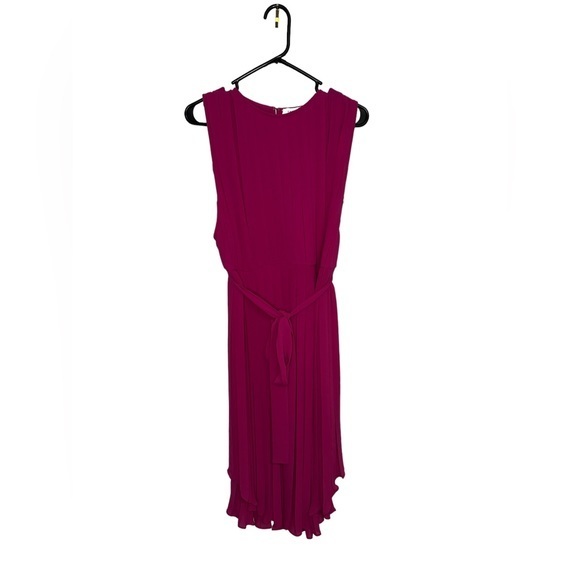 Fame and‎ Partner NWT Magenta Pink Pleated Sheer Dress NO SLIP sz 4 Oversized - Picture 10 of 11
